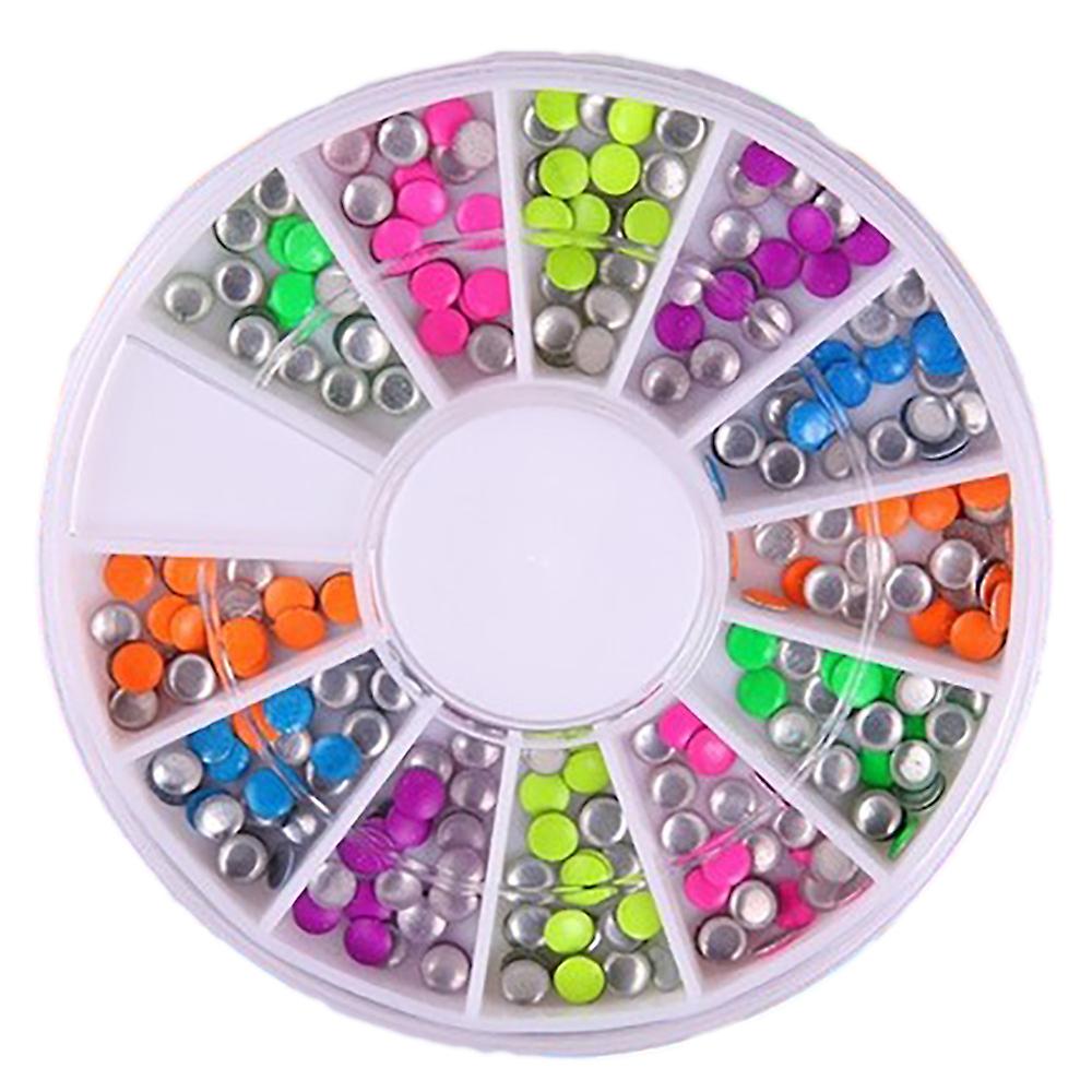 Metal decorations/rivets neon 3mm rhinestone wheels 