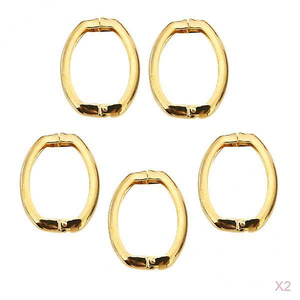 10Pcs Snap Clip Oval Ring Trigger Spring Keyring Buckle for Bag Purse Golden