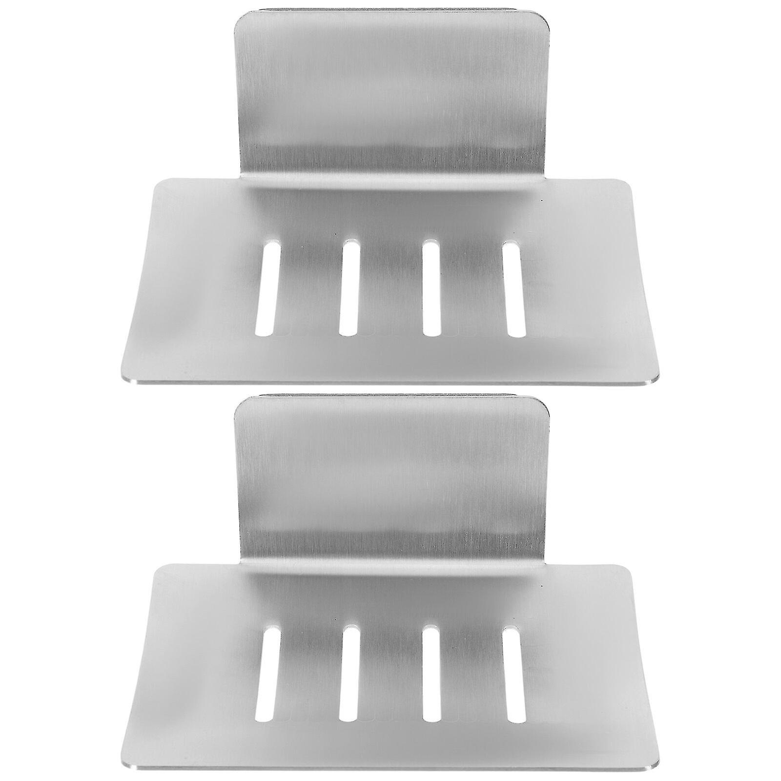 2pcs Bathroom Soap Dishes Wall-mounted Soap Holders Soap Draining Racks
