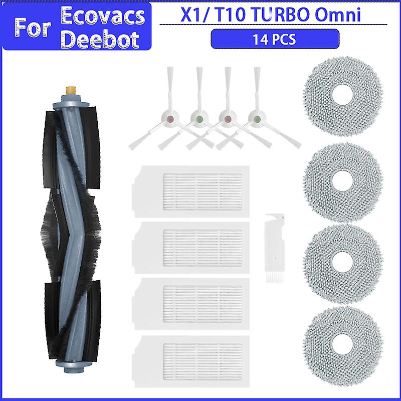Kit De Repuestos Para ECOVACS DEEBOT X1 Turbo/Omni/T10 - 1 Cepillo Principal, 8 Laterales, 4 Filtros HEPA