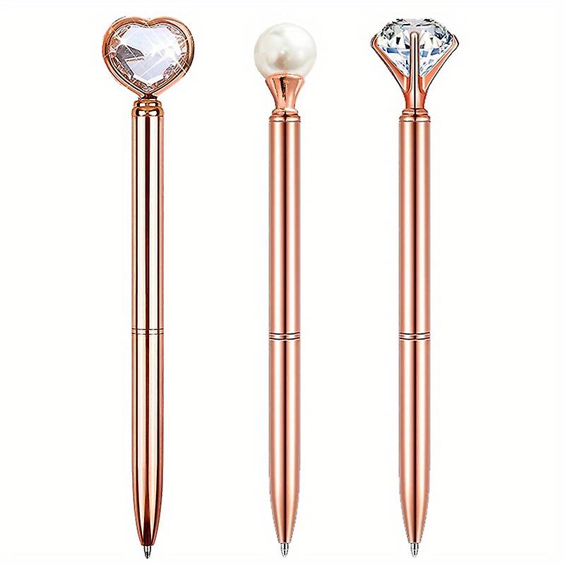 Pieces Rose Golden Ballpoint Pen Set Quicksand Glitter Metal