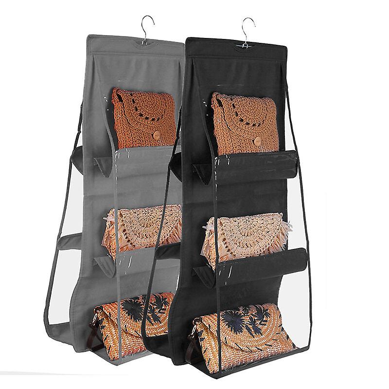 Double-sided 6-layer Hanging Handbag Closet Organizer Storage Holder