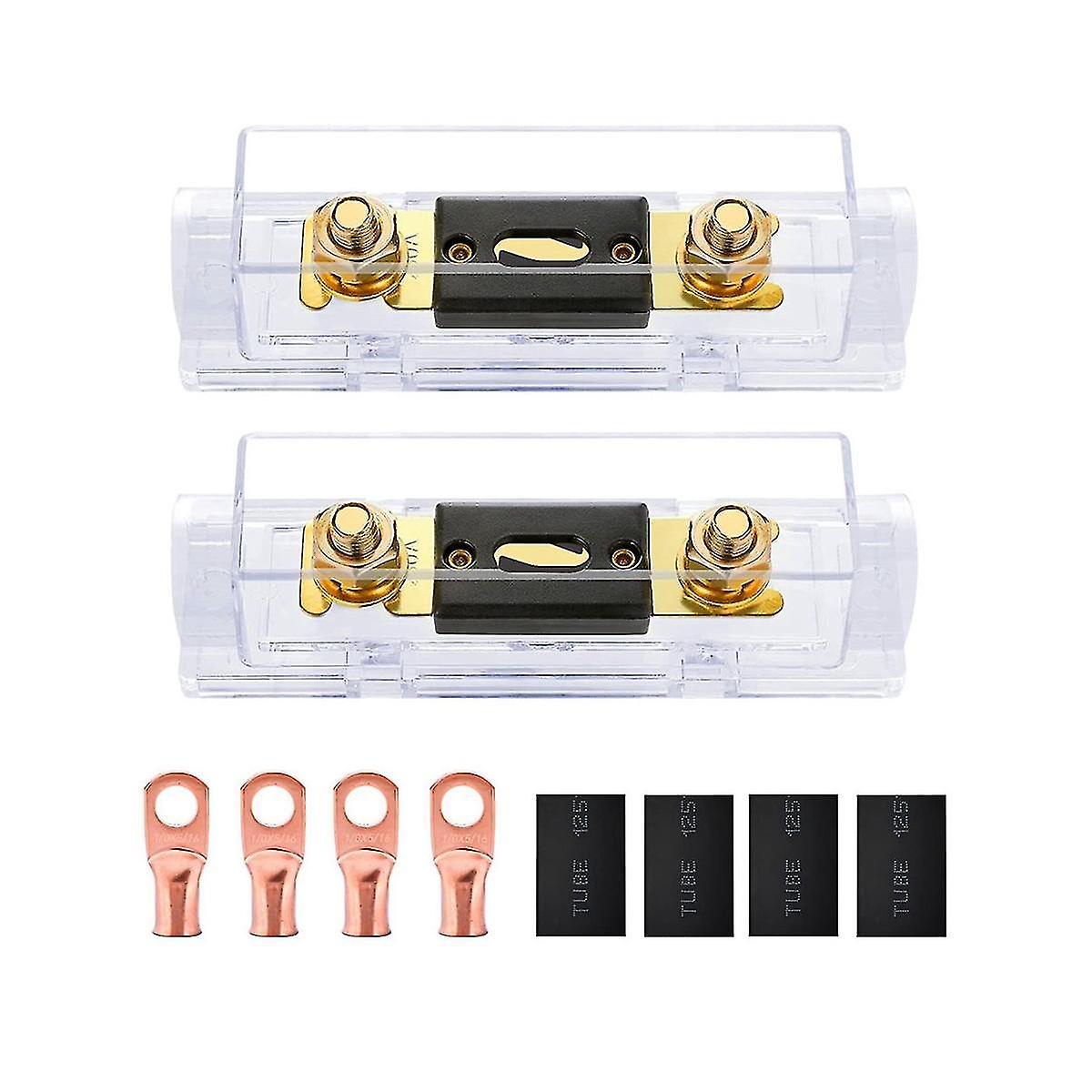 2pcs Anl Fuse Holder Bolt-on Fuse Car Fuse Holders Fusible Link With Fuse 250a Fuses Amp For Rv Car