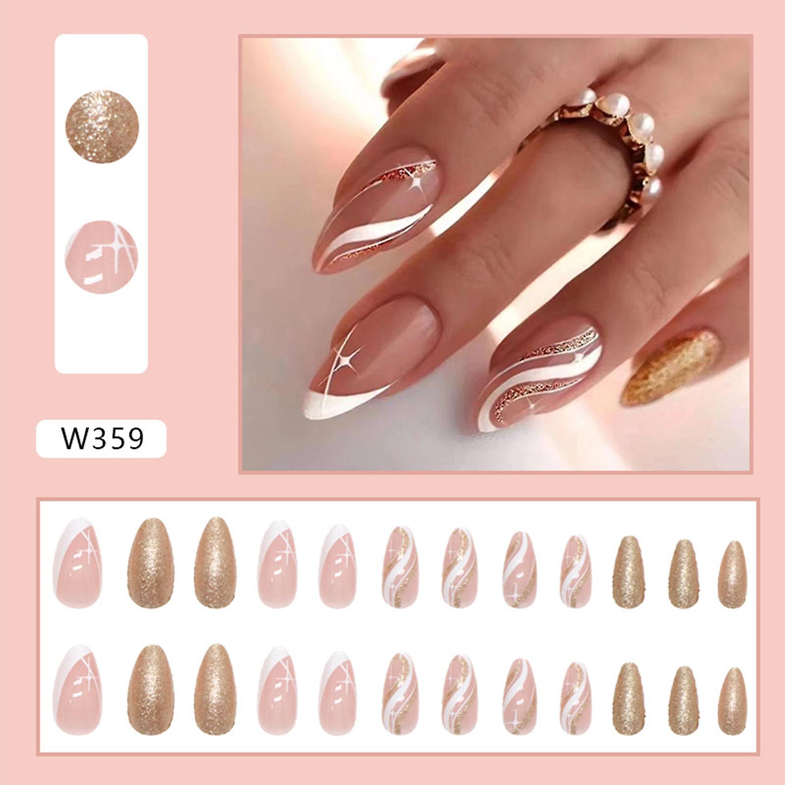 White Star & Ripple False Nails Scratch-resistant Non-toxic Nails