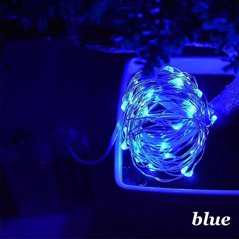 Christmas Decorations Battery Powered LED String Lights Christmas Tree Party Decor Fairy Light-Blue/