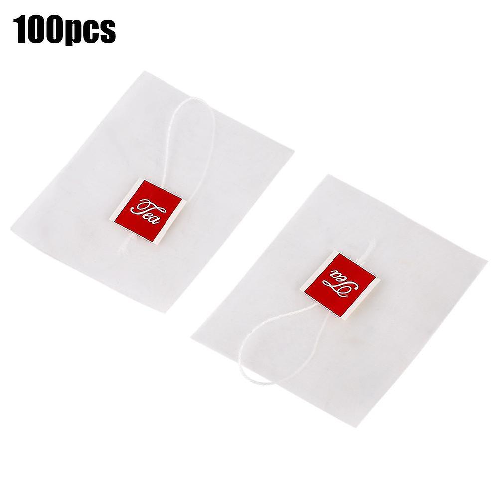 100pcs Nylon Transparent Empty Tea Bags Herbs Strainer Filter Loose Paper with Drawstring 6.5*8