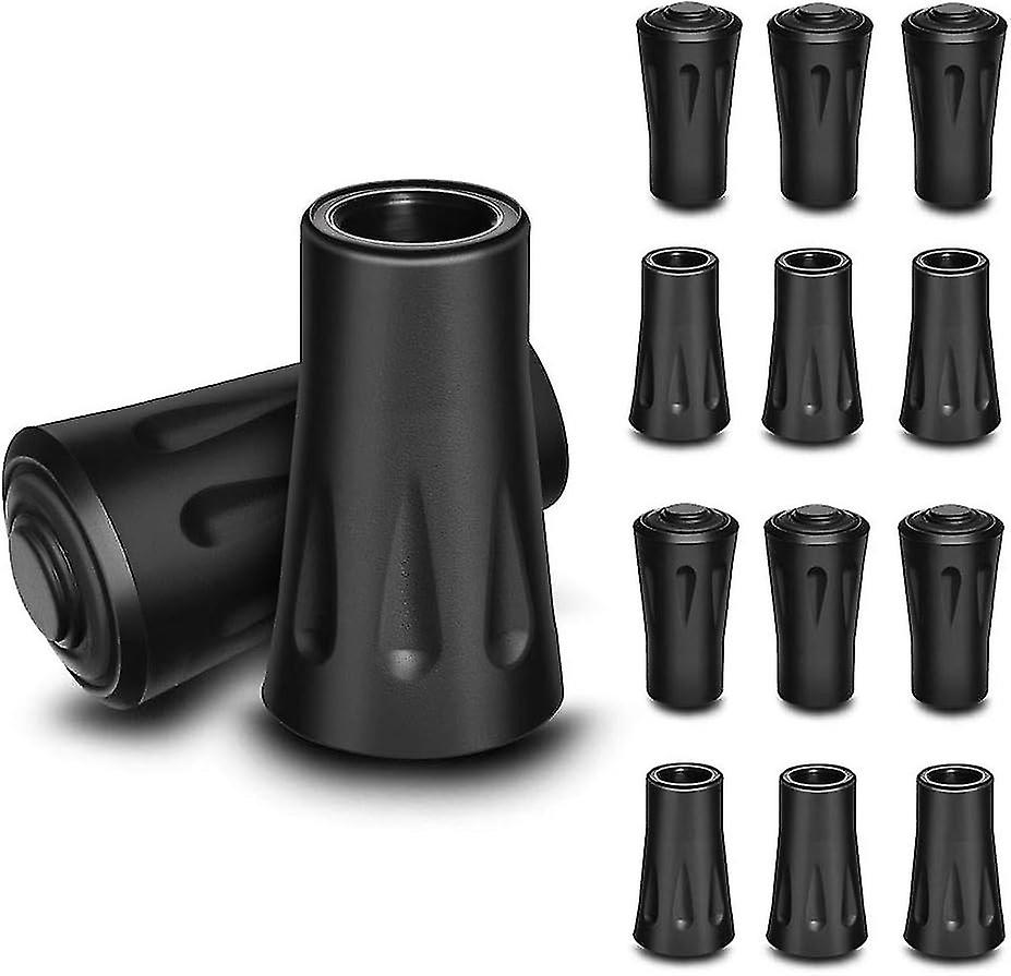 Walking Stick Rubber Ferrule Trekking Pole Tip Protector 11mm Rubber End Cap 12pcs