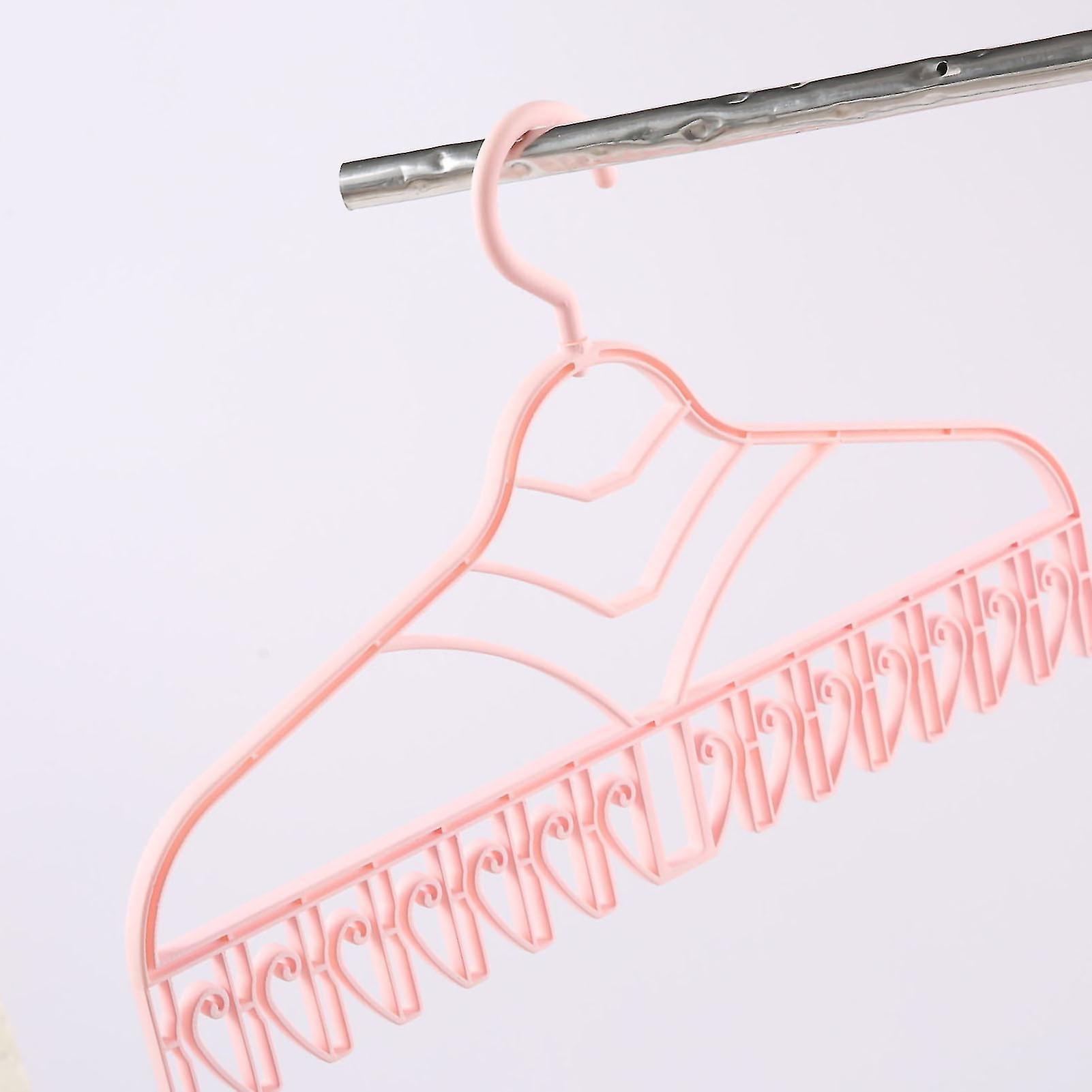 Multifunctional Plastic Clothes Drying Rack with V Clip Hook Pink