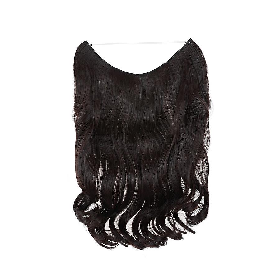 20INCH Invisible Wire Hair Extensions Long Wavy Curly Synthetic Hairpiece Wigs For Women