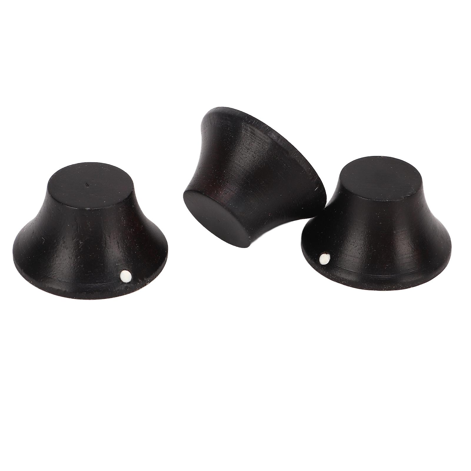 3 قطع مقبض الغيتار الكهربائي صديقة للبيئة الخشب الغيتار التحكم في حجم مقبض استبدال خشب الأبنوس