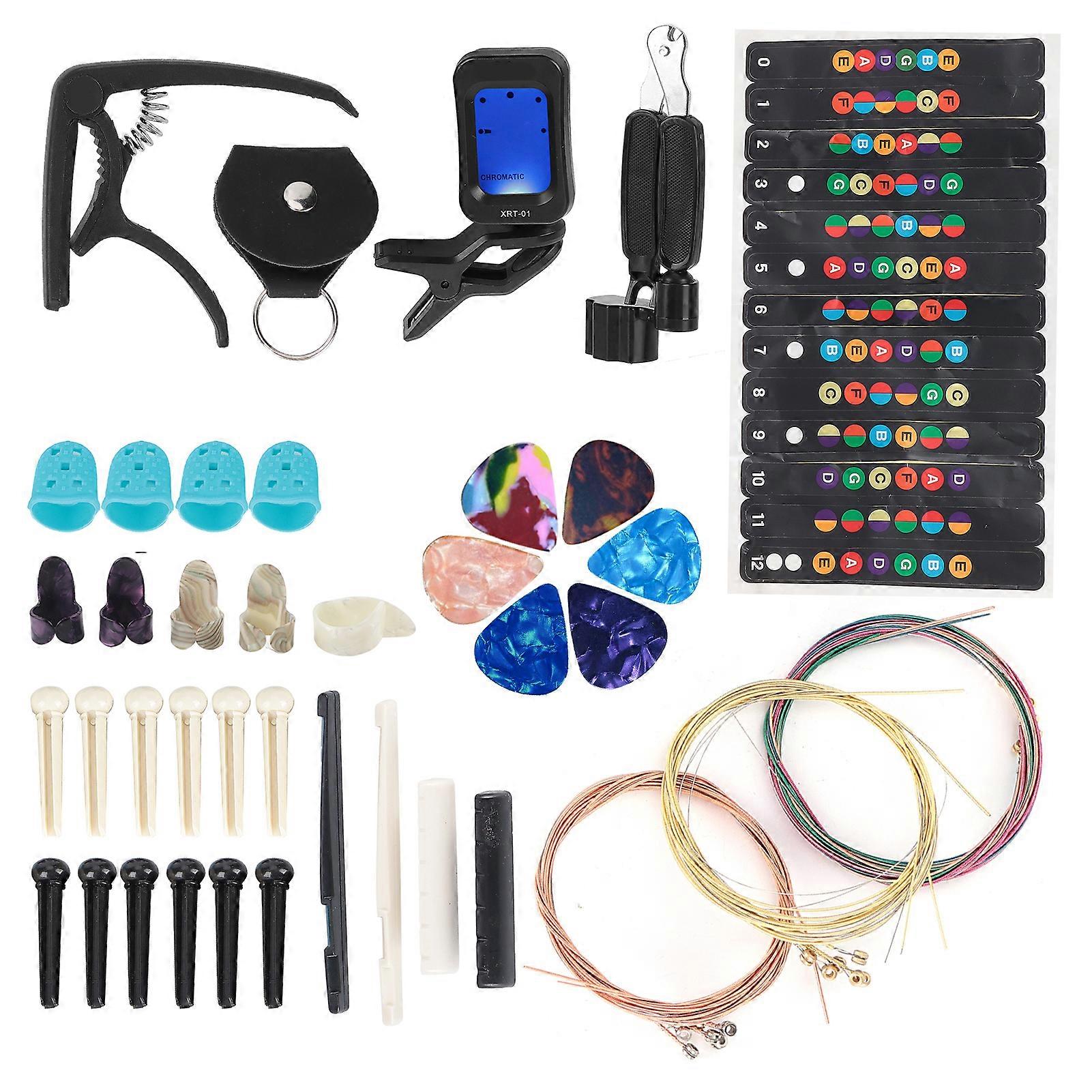 Guitar String Replacement Kit Accessory Set Changing Tool Pack Pick Pin Capo Tuner Winder