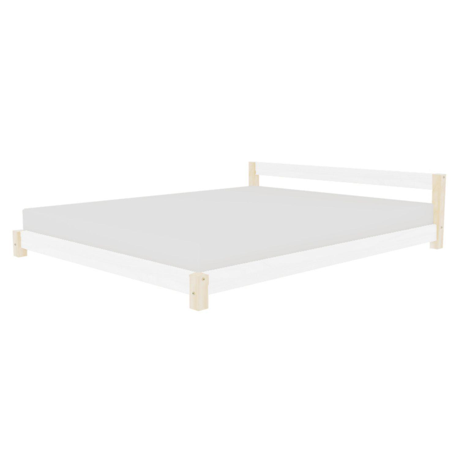 Scandinavian double bed COMFY 180 x 200 white and natural