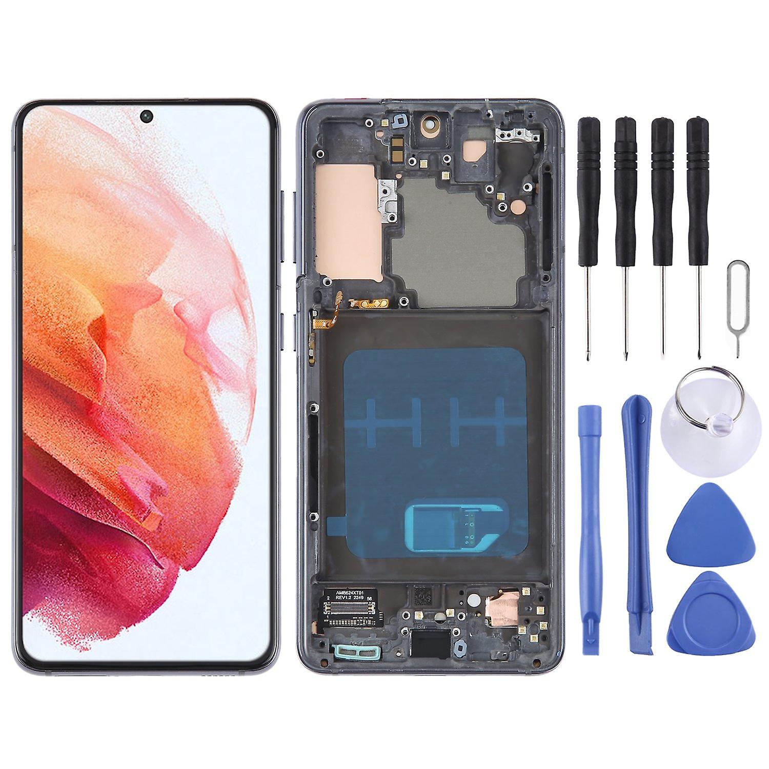 Écran LCD en matériau OLED avec cadre pour Samsung Galaxy S21 5G SM-G991B