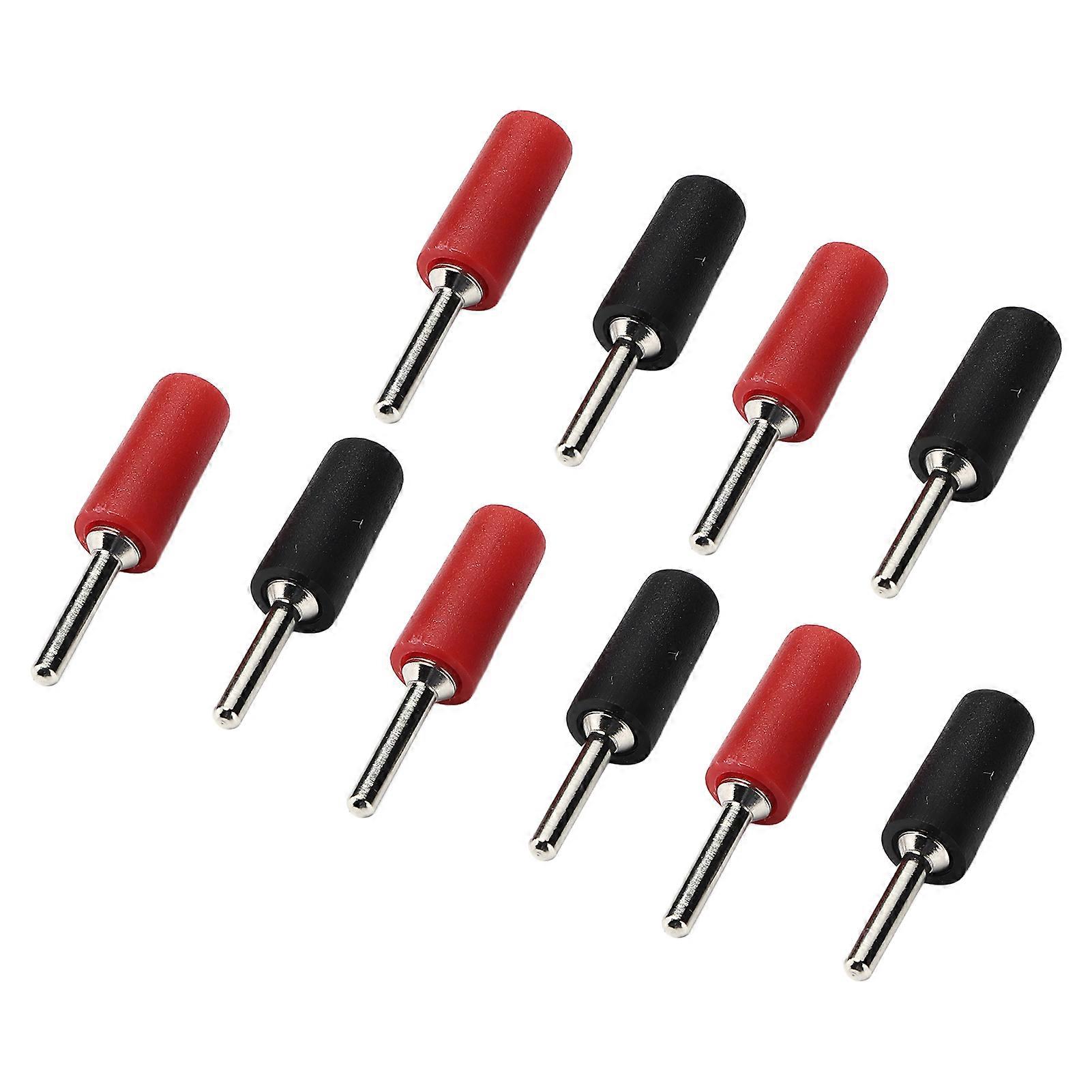 5 Set Banana Plug Nickel Plated Brass Pin Straight for Inner Spring Panel Socket J.10001 2mm(Red Black )
