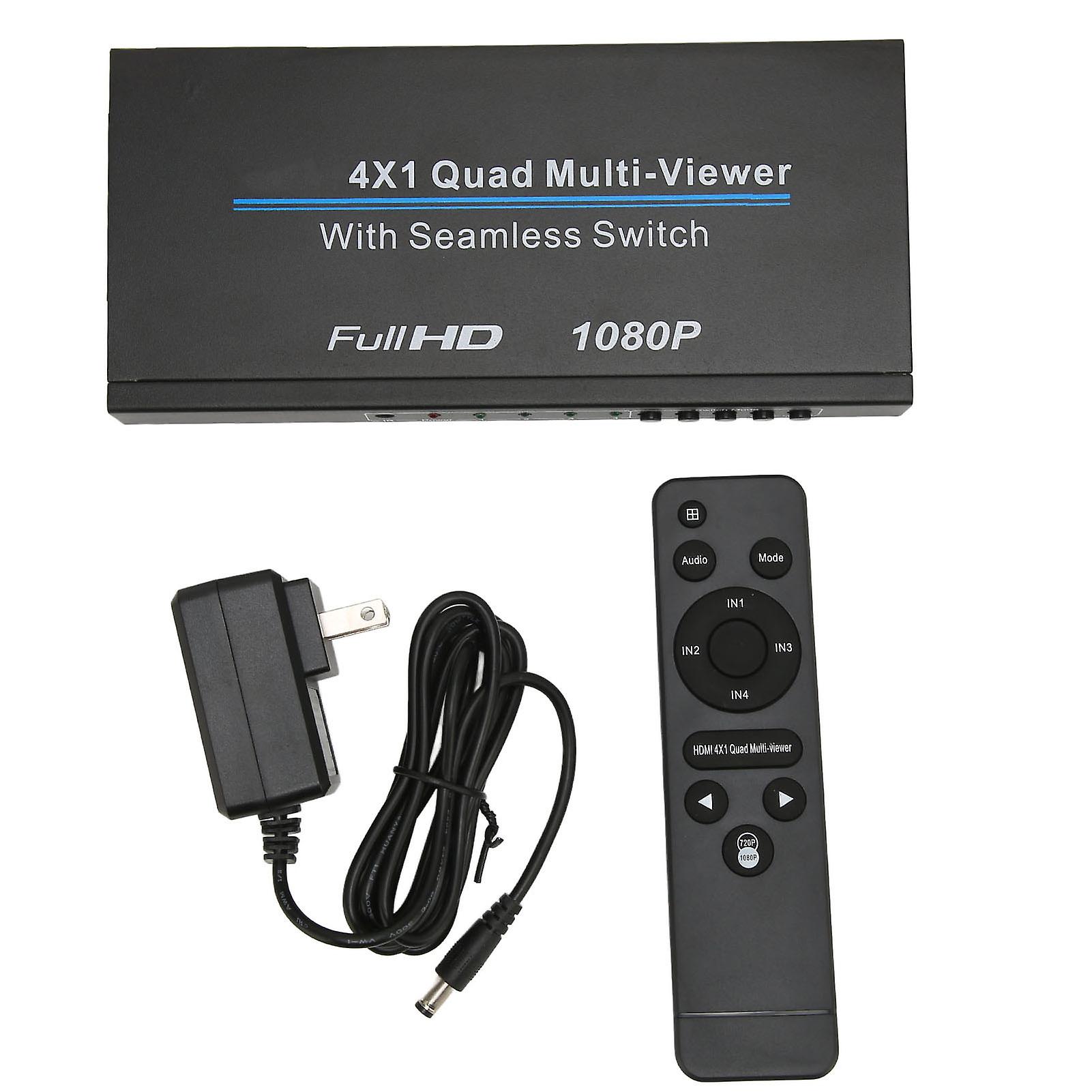 1080P HD Multimedia Interface Quad Multi Viewer 4x1 Switcher with IR Remote Control