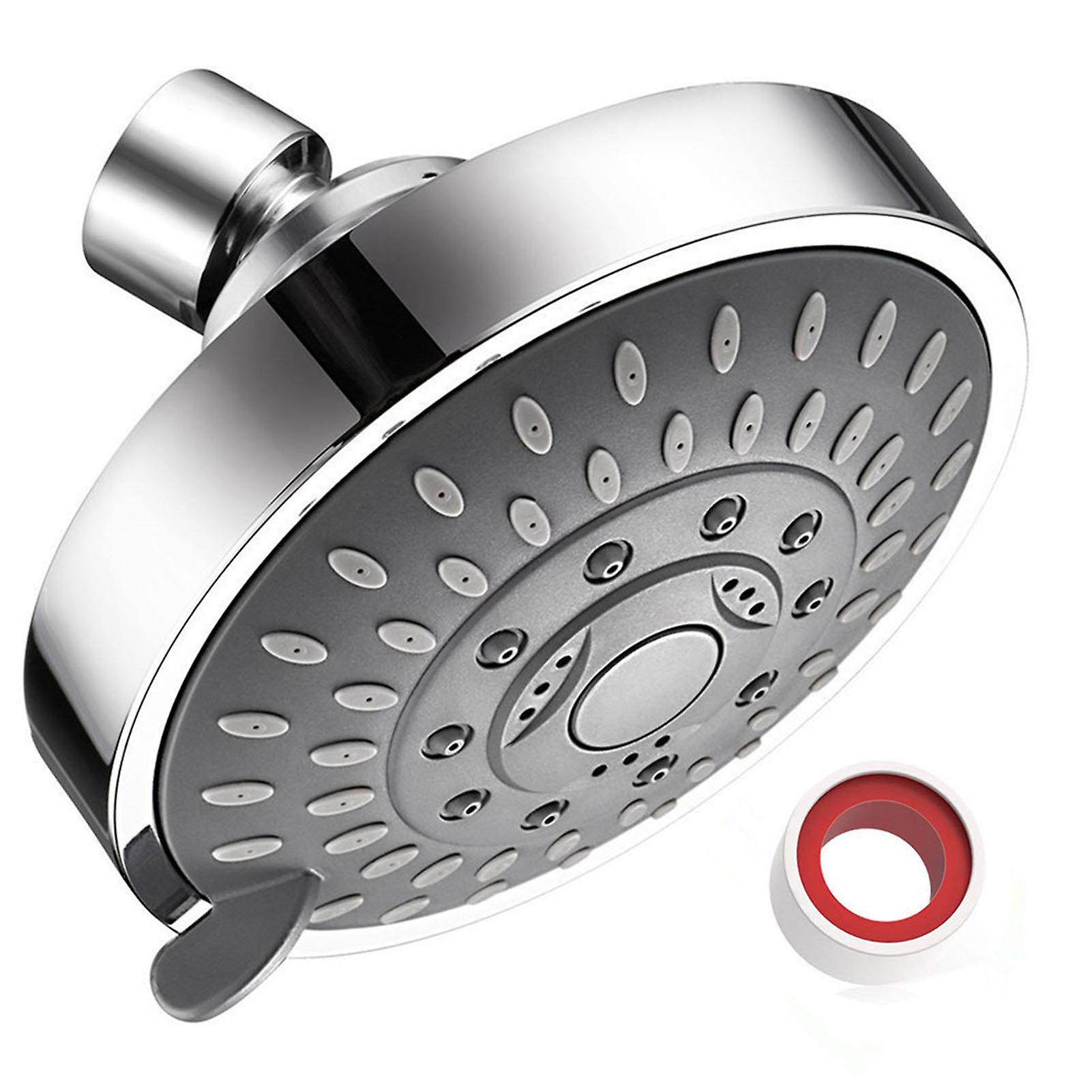 Silver Adjustable Multi-Function Handheld Showerhead Wall-Mounted Shower Spray Plastic Diverter Top Sprayer Easy Installation Durable Design for Bathr