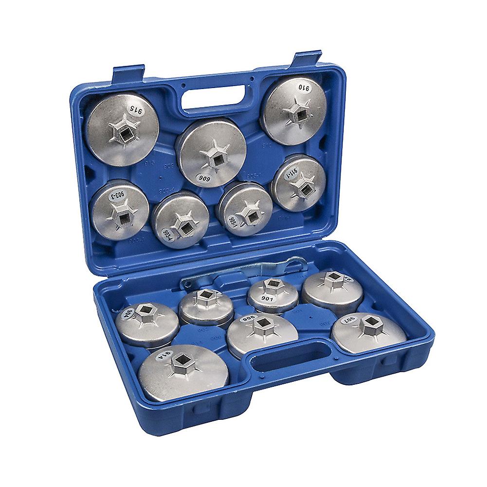 15pcs Cap Oil Filter Wrench Socket Set Car Hand Remover Tool Kit