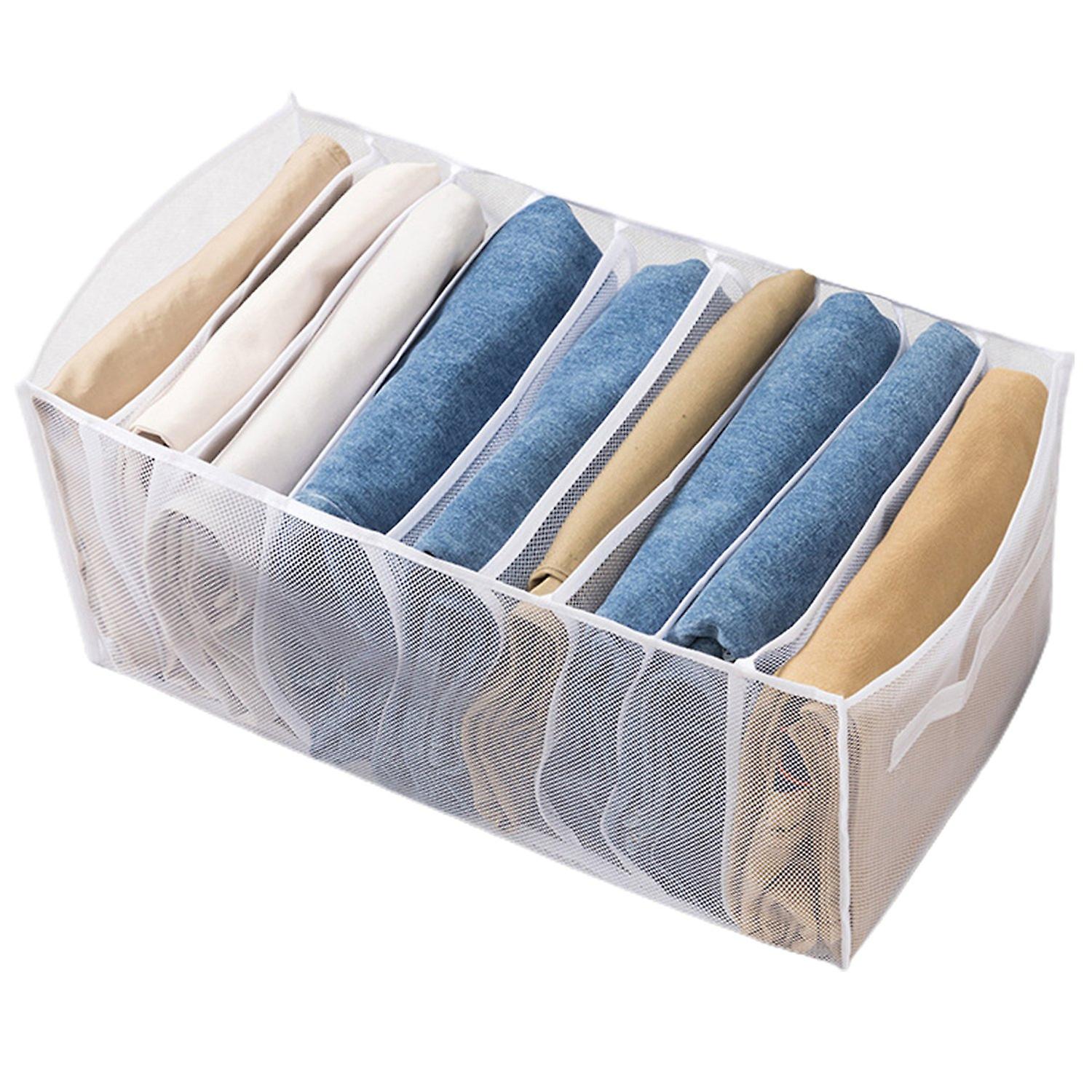 Clothes Organizer Printing Space-saving Fabric Folding Divided Clothing Storage Box for Daily Use