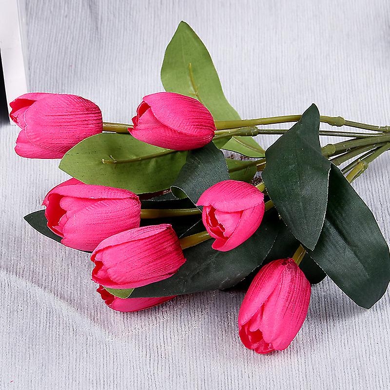 Fake Tulip Flower Lifelike 9 Heads Artificial Flower Decorative Bouquet for Home Decor