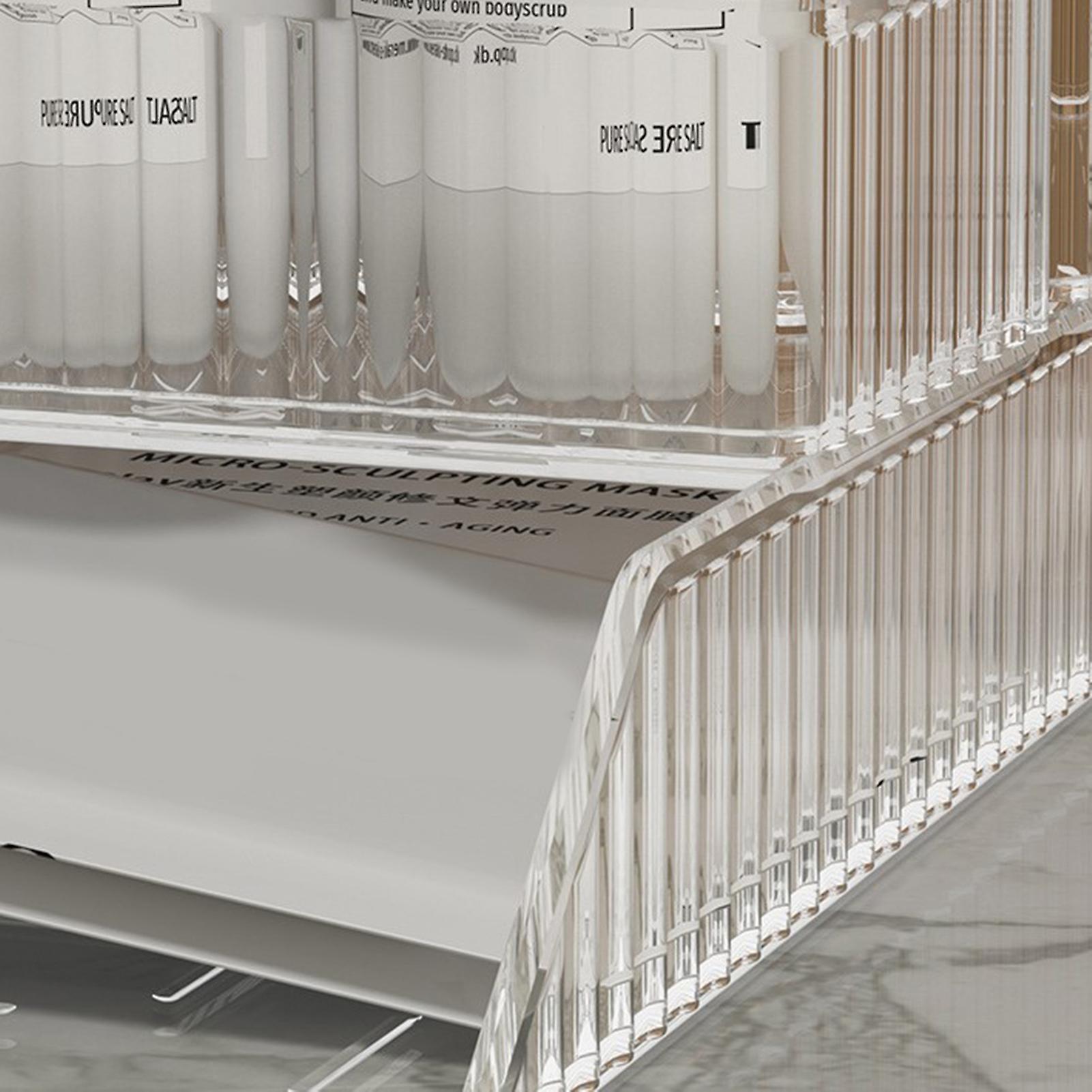 4pcs Clear Makeup Organizer, Large Capacity, Multi Compartments