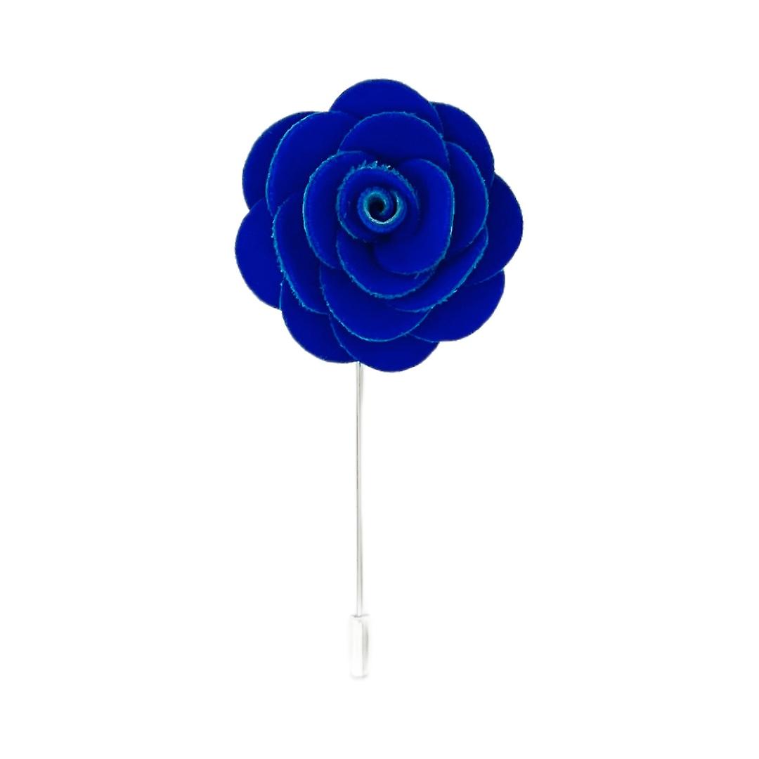 Royal Blue Velvet Flower/Rose Lapel Pin
