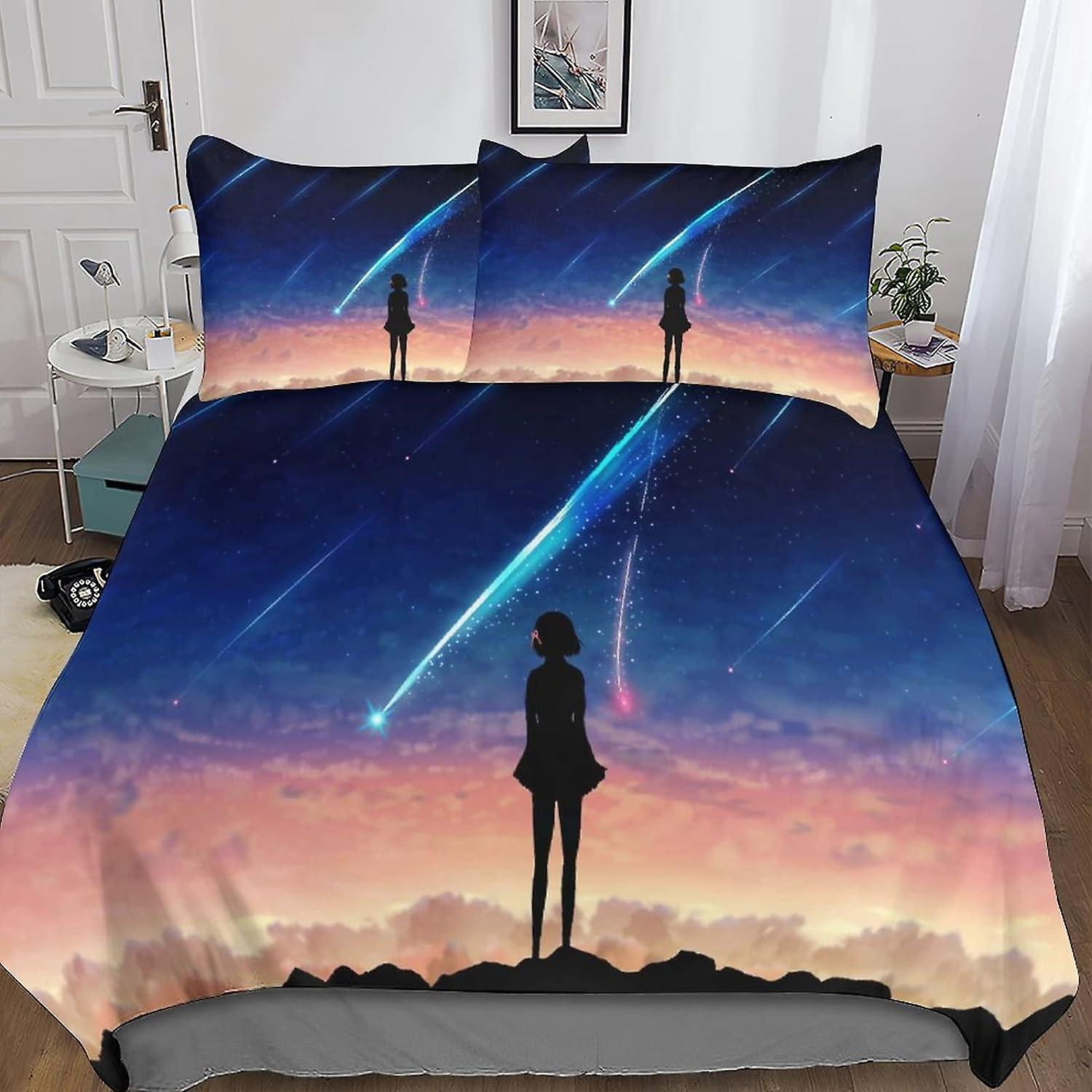 MYPALL Your Name 3-piece Set Bedding Set 3D Print Comforter Cover with Zipper ForTeens And Kids Adults Soft Microfiber Bedspread Cover