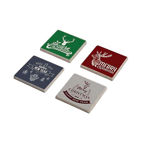 Merry Christmas Design Stone Coasters Set
