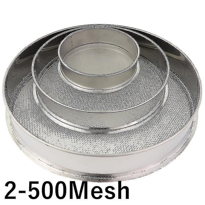 2-500m Round 304 Less Steel Lab Sieve Aperture Sifters Shakers Kit Flour Filter Screen Ser
