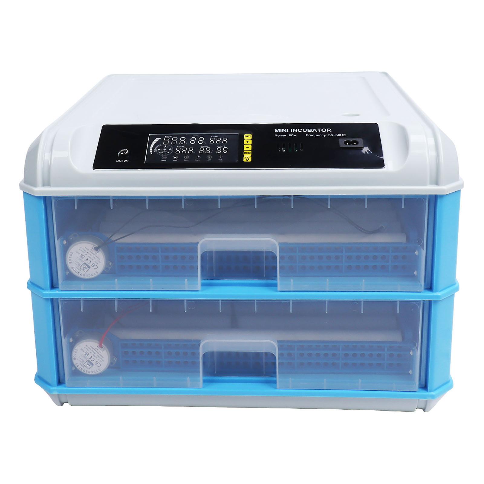 Egg Incubator Auto Turning Water Adding Temperature Control 128 Eggs Hatching Incubator Dual Power EU Plug 220V