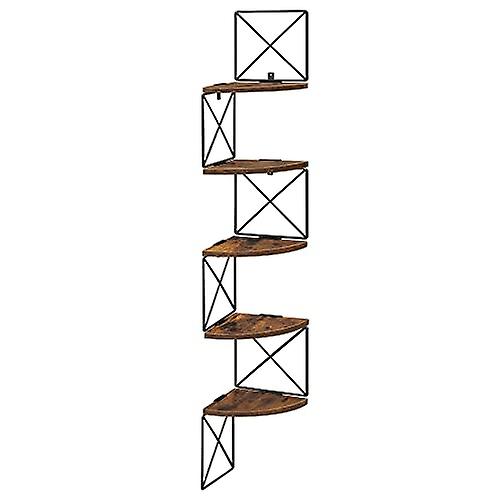 Space-saving corner shelf with 5 levels for every room