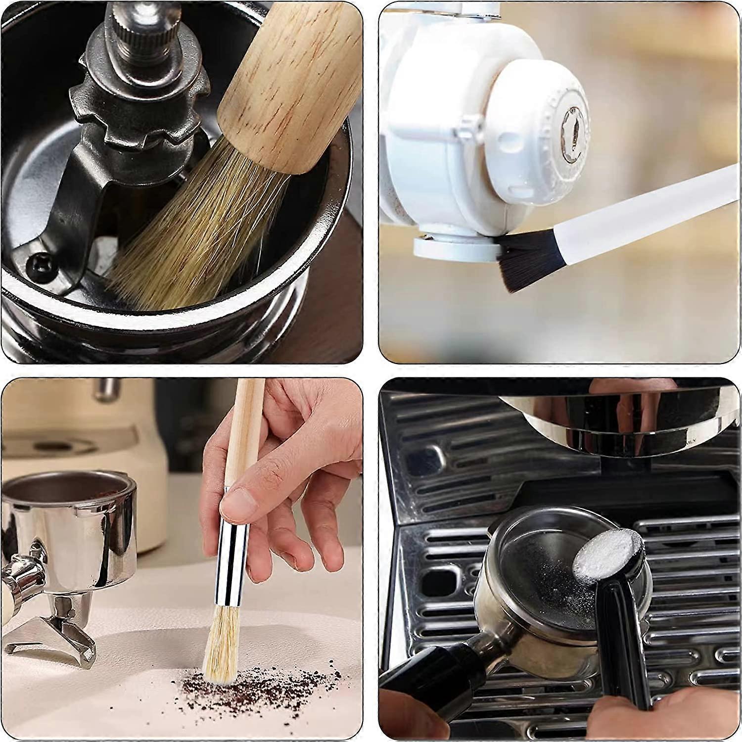 Lot De 4 Brosses De Nettoyage Pour Machine à Café - Longueur 14 Cm - Pour Porte-filtre, Moulin, Groupes De Percolation
