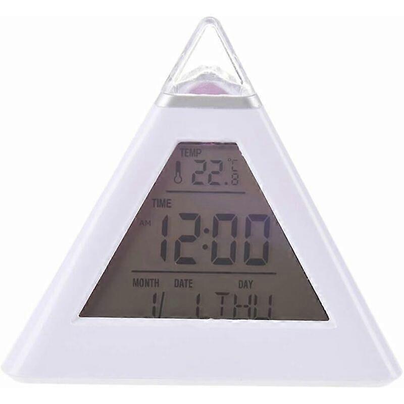 Pyramid Digital Alarm Clock with 7 Color Changing LEDs