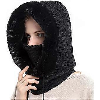 Masque de ski multifonctionnel pour femme - noir, masque polaire chaud capuche et coupe-vent, combinaison de ski d'hiver, bonnet de moto d'extrieur, 