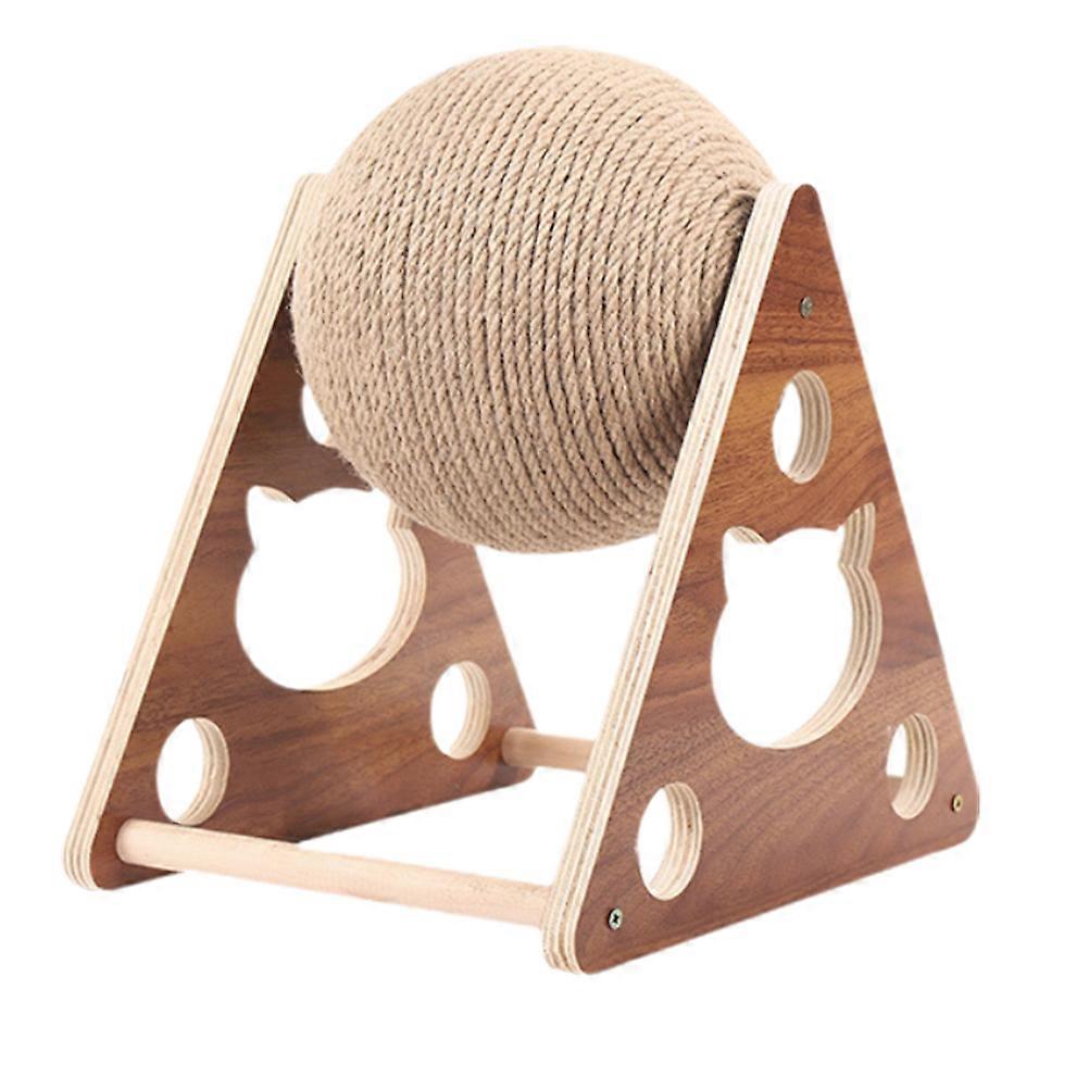 Wooden Shelf Cat Toy with Sisal Rope Ball - Climbing and Scratching Play Tool
