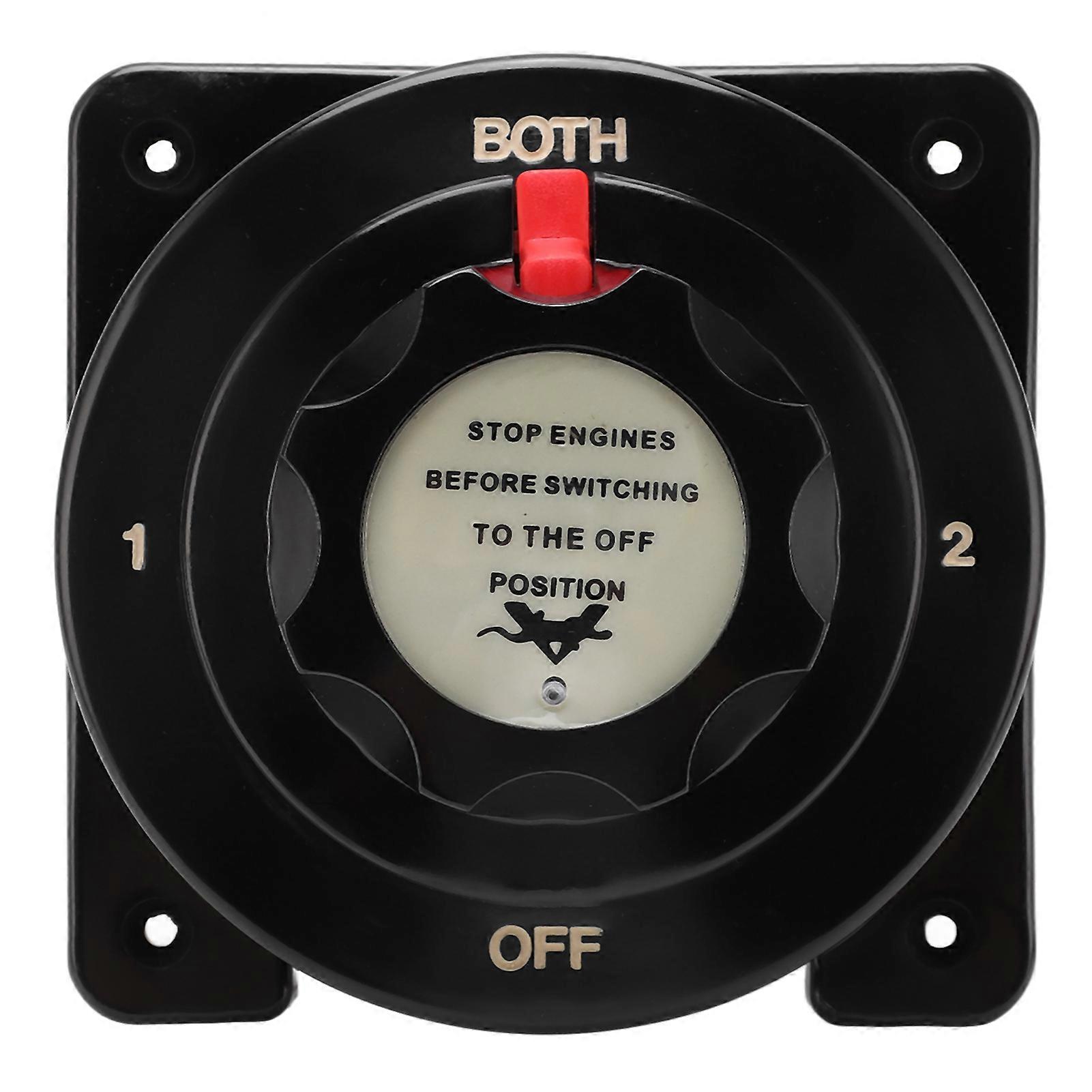 Black 4 Position Heavy Duty Battery Switch 250A Battery Selector Switch DC632V for RV Yacht NO.23321