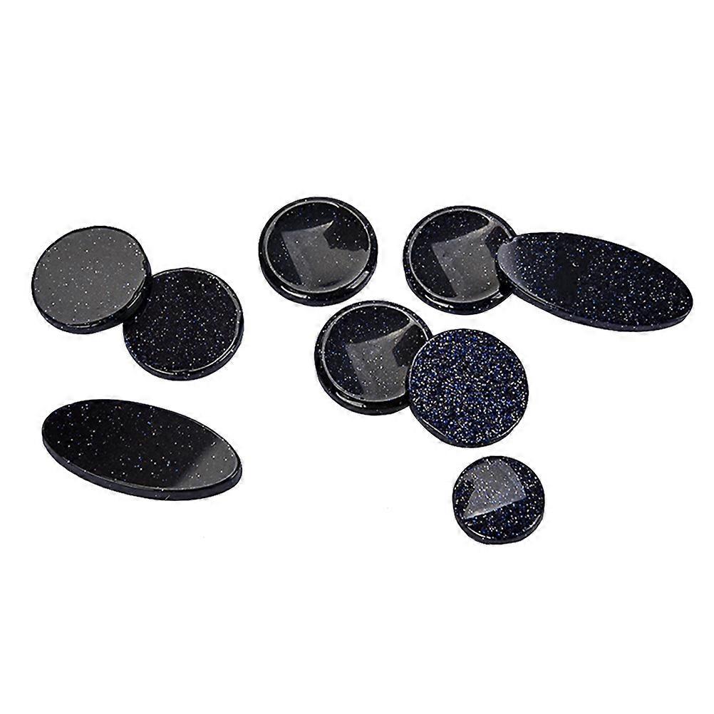 9pcs/set Alto Tenor Soprano Saxophone Sax Shell Key Buttons Inlays Accessories (Dark Blue)
