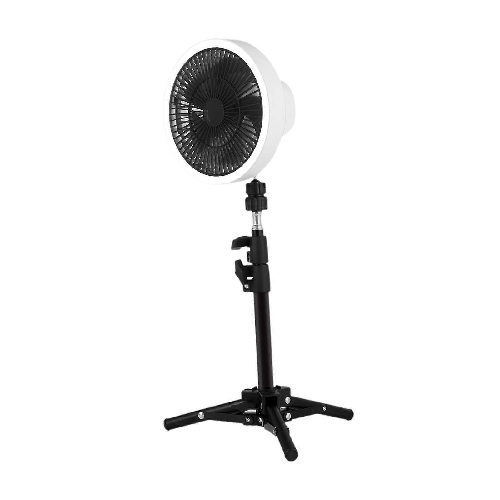 Tripod Fan with Tripod Stand Lantern Tent Light Fan for Bed Dormitory Travel White