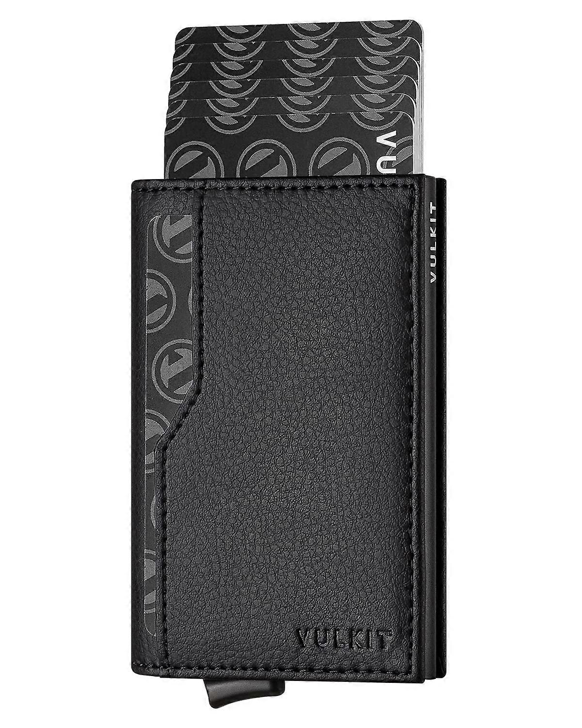 Kongque - Credit Card Holder with Double ID Window Leather Passcase Wallet RFID Blocking Automatic Pop Up Card Wallet for Cards & Notes