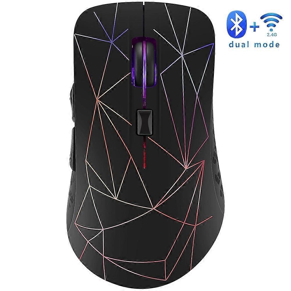 Rechargeable Bluetooth4.0&2.4G Dual ModeWirelessGAMINGMouse for PC, Mac, Laptop, Android Tablet (Blue