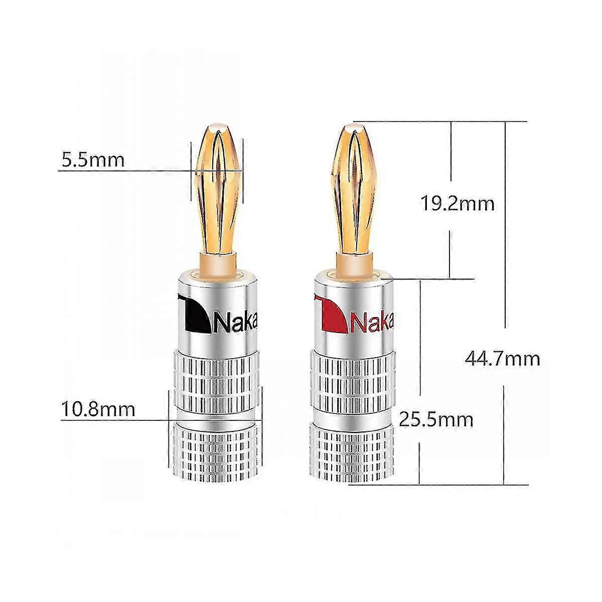 EMK Speaker Banana Plugs Gesloten Schroef 24K Goud Vergulde Banana Plug