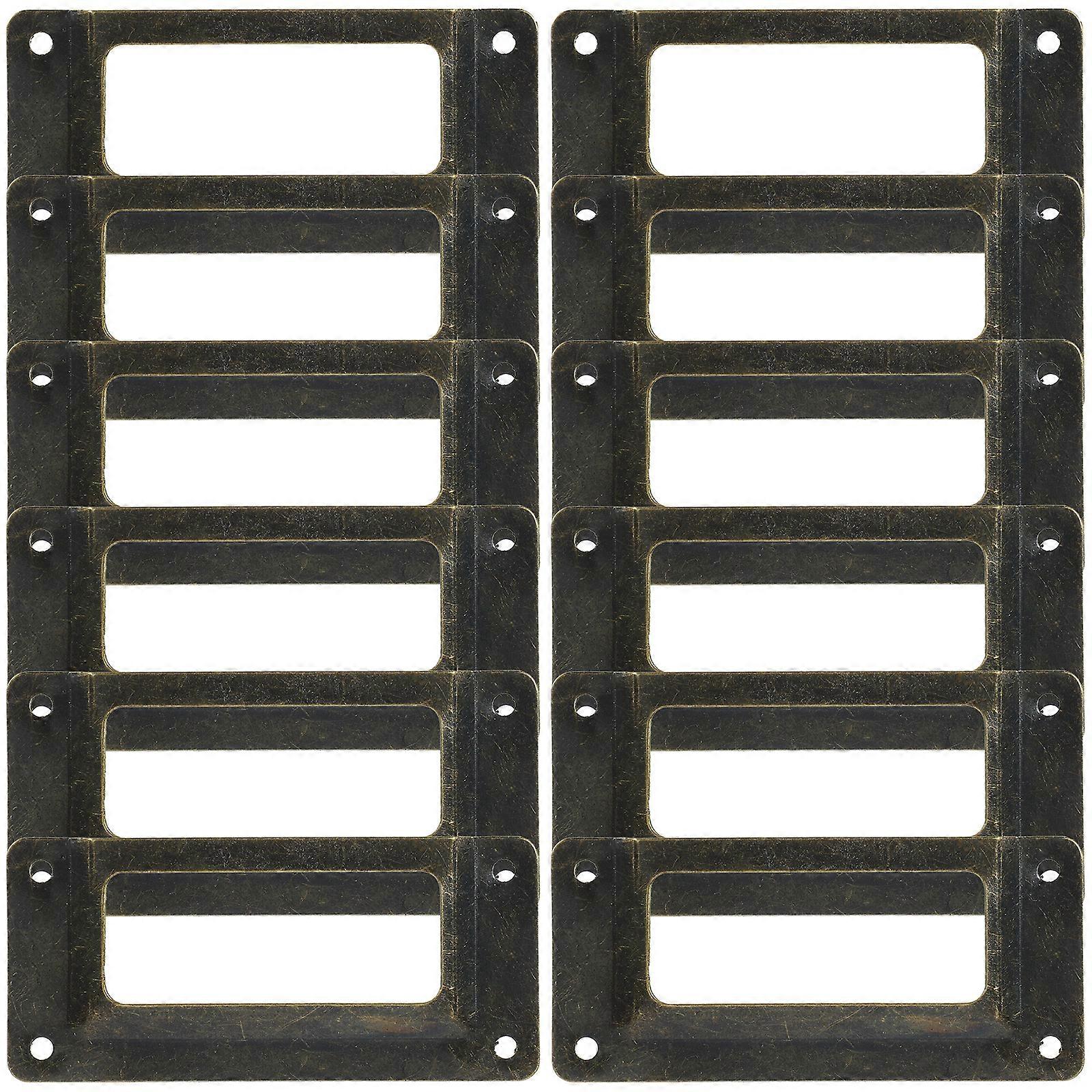 12Pcs Label Frame Card Holders Drawer Retro Cupboard File Name Card Holders