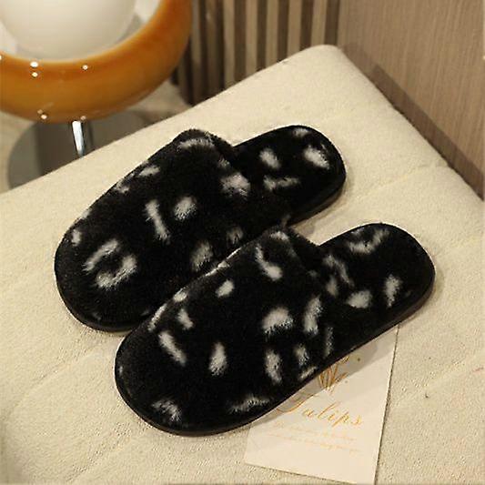 2024 Nya dam/män Hem Tofflor med mjuk sula Vinter Plysch Varma plyschskor Mode Casual Bomullsskor Tofflor