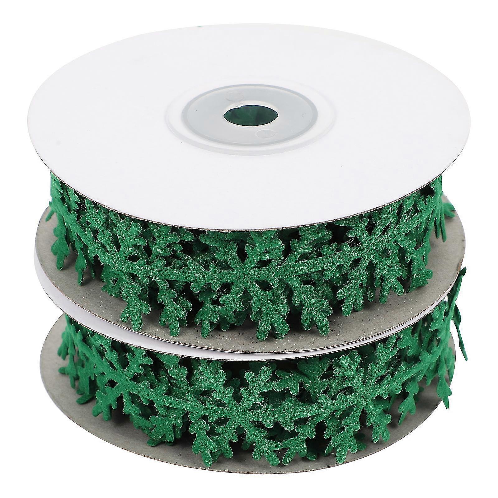 2pcs Christmas Snowflake Packaging Ribbons Decorative Gift Wrapping Ribbons