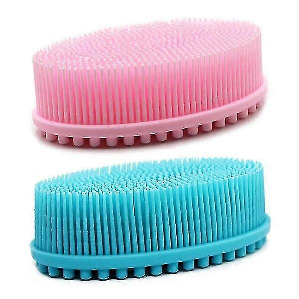 Silicone Exfoliating Body Scrubber Brush Set for Shower - 2 Pack