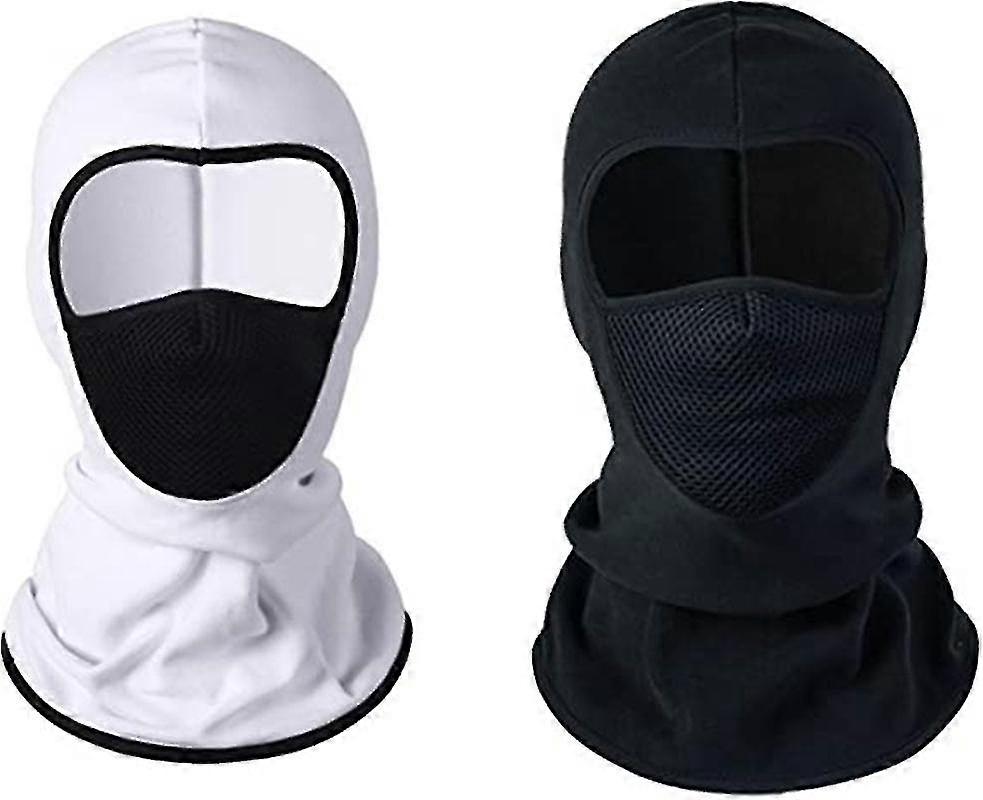 Motorcycle Thermal Mask Windproof Breathable Soft Mask Head Cover (white+black) (santanxing)