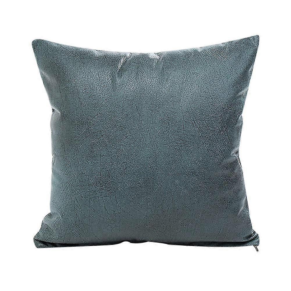 Square Faux Leather Thickened Cushion Covers Modern Solid Decorative Cushion Cases For Couch Bed