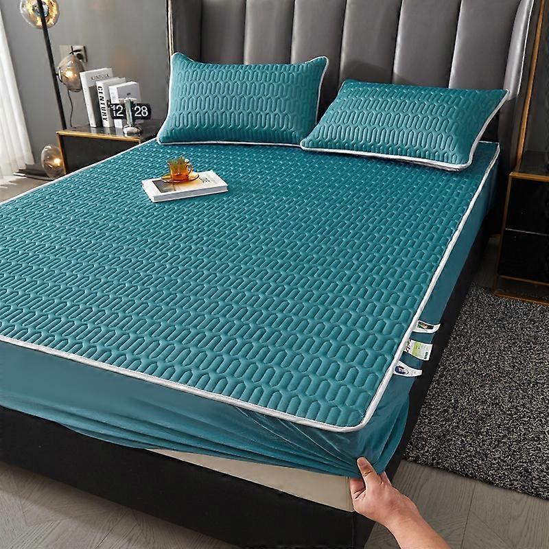 bed set,Summer Mattress Style Latex Mat Three-piece Non-slip Cool Ice Silk Mat Foldable Soft Mat