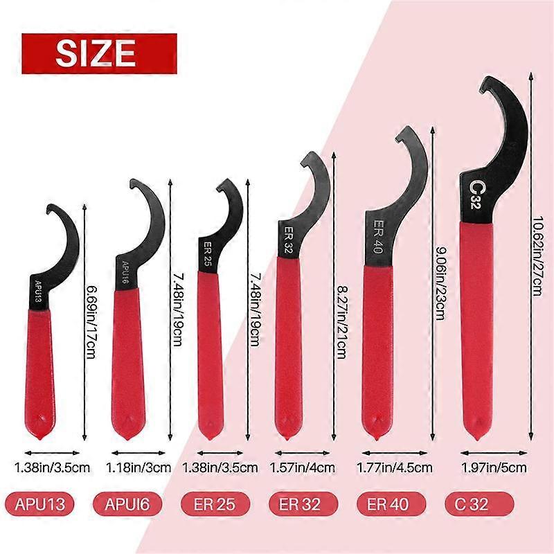 6 Pieces Spanner Wrench Set Adjustable Coilover Wrench Spanners Hook Wrenches Tools Coilover Wrench
