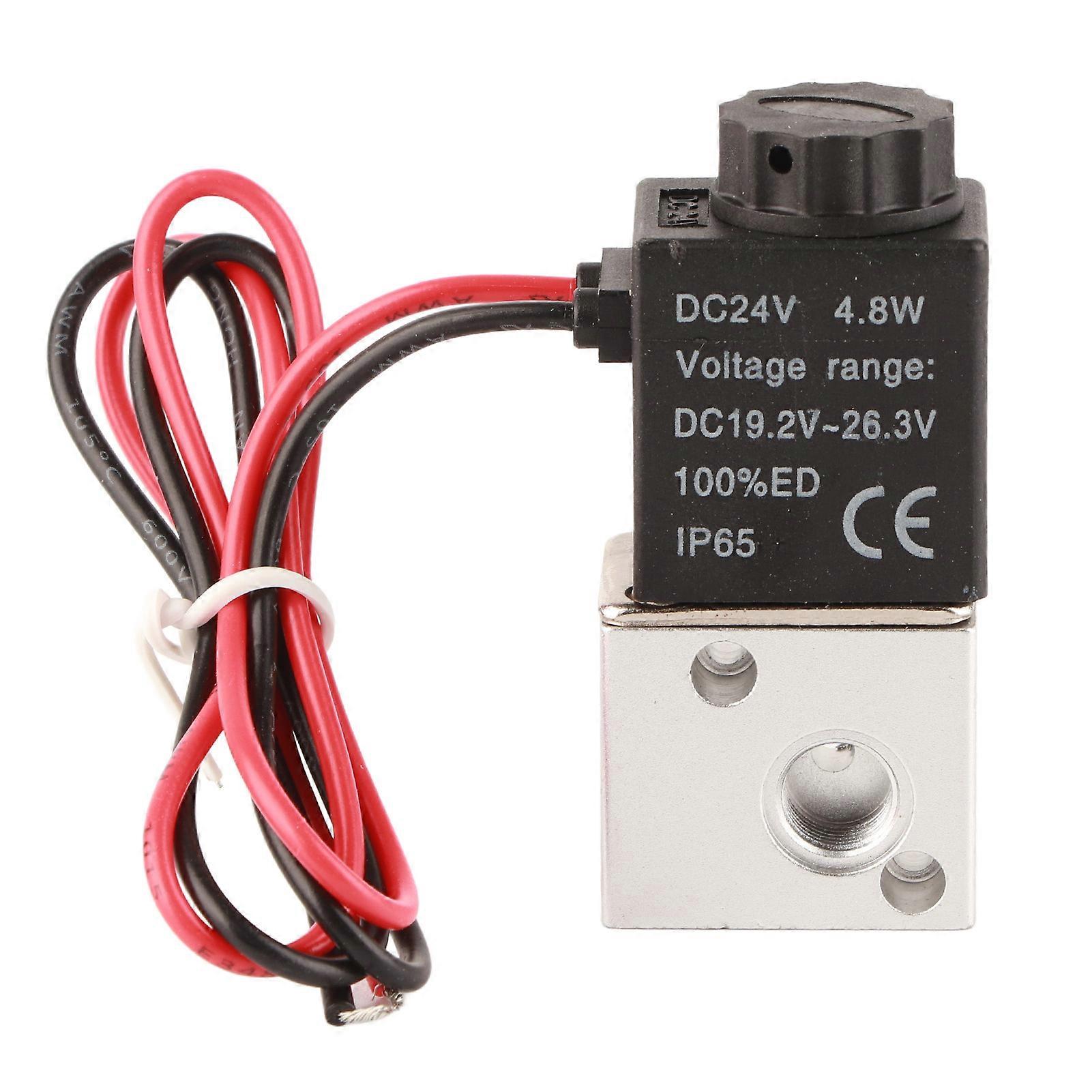 3V106 3 Way 2 Position 1/8" BSP Normally Closed Pneumatic Solenoid Air Valve( DC 24V)