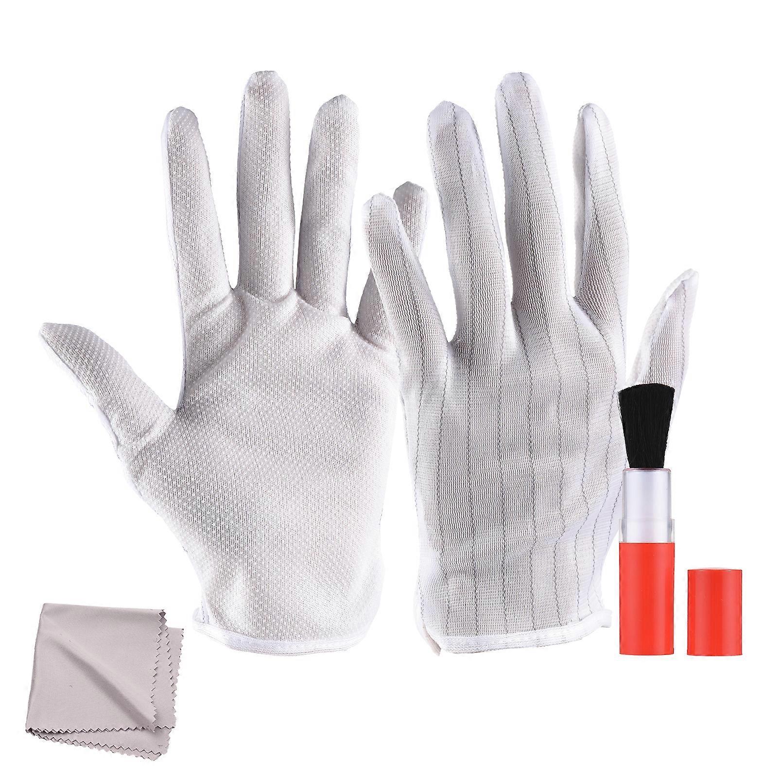 3-in-1 Camera Cleaning Kit with 1 Pair Anti-static Gloves + 1 Cleaning Brush + 1 Cleaning Cloth for DSLR Digital Camera Maintenance Tools